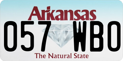 AR license plate 057WBO