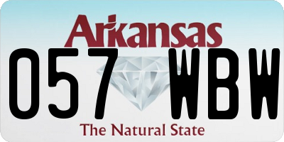 AR license plate 057WBW