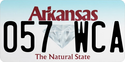 AR license plate 057WCA