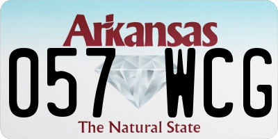 AR license plate 057WCG