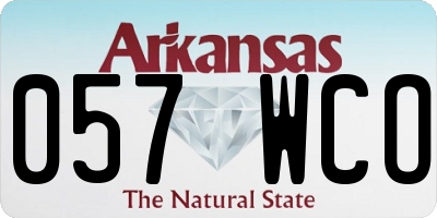 AR license plate 057WCO