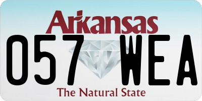 AR license plate 057WEA
