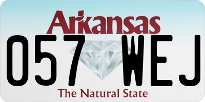 AR license plate 057WEJ