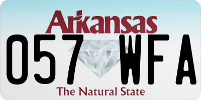 AR license plate 057WFA