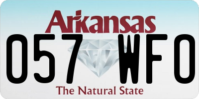 AR license plate 057WFO