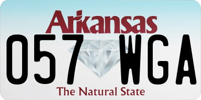 AR license plate 057WGA