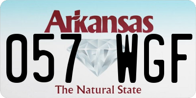 AR license plate 057WGF