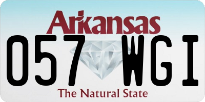 AR license plate 057WGI