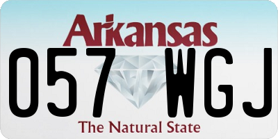 AR license plate 057WGJ