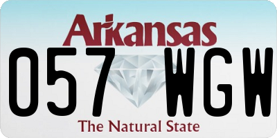 AR license plate 057WGW