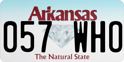 AR license plate 057WHO