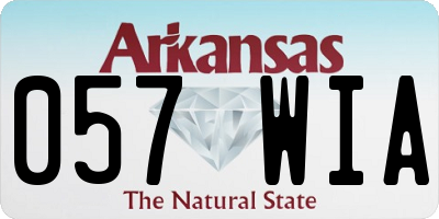 AR license plate 057WIA