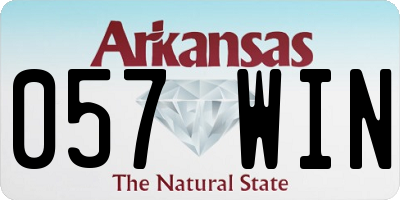 AR license plate 057WIN