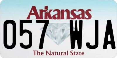 AR license plate 057WJA