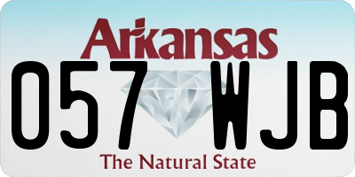 AR license plate 057WJB