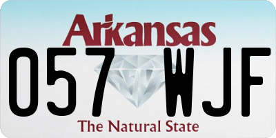 AR license plate 057WJF