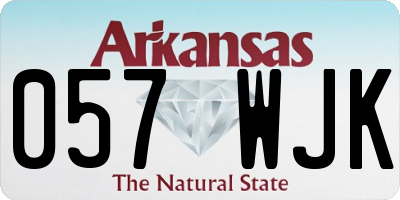 AR license plate 057WJK