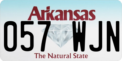 AR license plate 057WJN