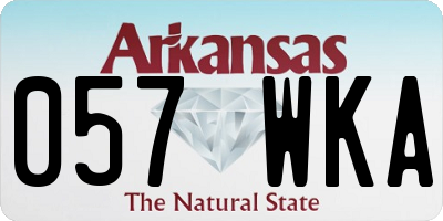AR license plate 057WKA