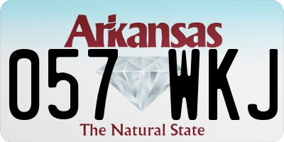 AR license plate 057WKJ