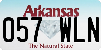 AR license plate 057WLN