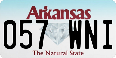 AR license plate 057WNI