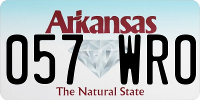 AR license plate 057WRO