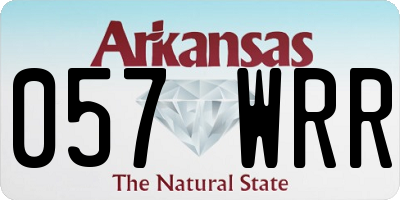 AR license plate 057WRR