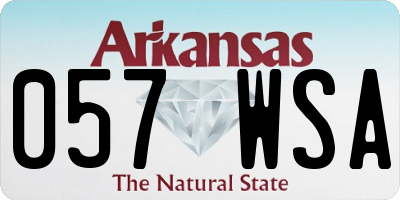 AR license plate 057WSA