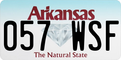 AR license plate 057WSF