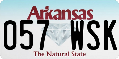 AR license plate 057WSK