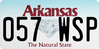 AR license plate 057WSP