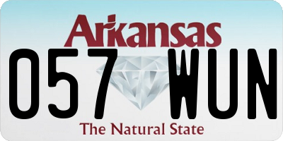 AR license plate 057WUN