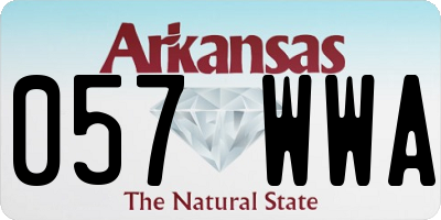 AR license plate 057WWA