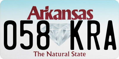 AR license plate 058KRA