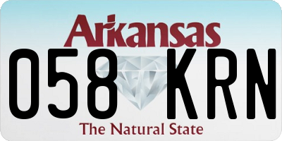 AR license plate 058KRN