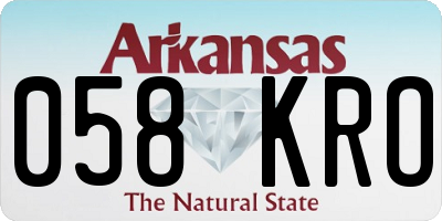 AR license plate 058KRO