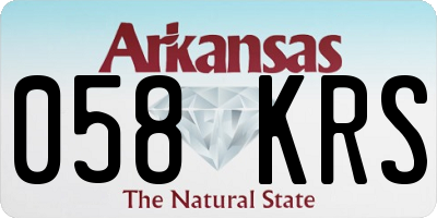 AR license plate 058KRS