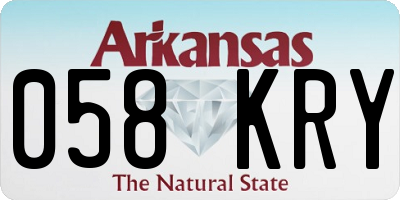 AR license plate 058KRY