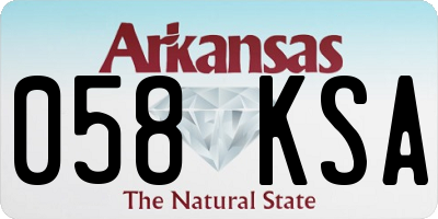 AR license plate 058KSA