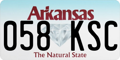 AR license plate 058KSC