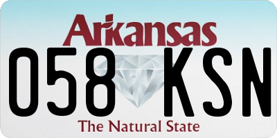 AR license plate 058KSN