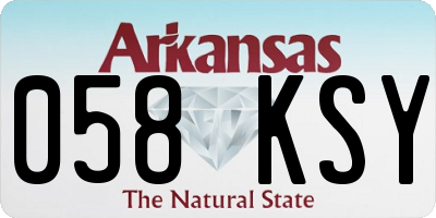 AR license plate 058KSY