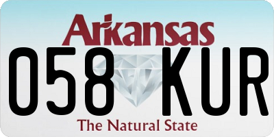 AR license plate 058KUR