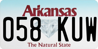 AR license plate 058KUW