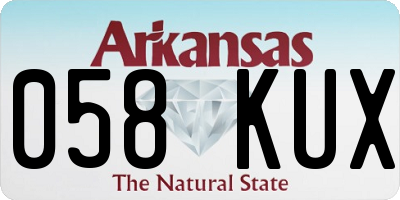 AR license plate 058KUX