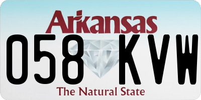 AR license plate 058KVW