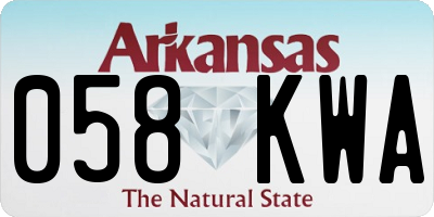 AR license plate 058KWA