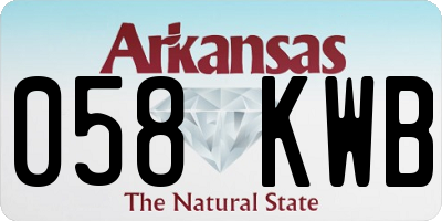 AR license plate 058KWB