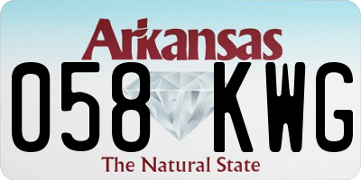 AR license plate 058KWG